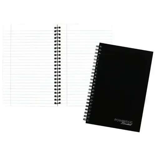 Black Linen Legal Side Bound Meeting Notebook 8" X 5"