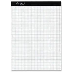 Ampad TOP20210 White Quad-Ruled Double Sheet Writing Pads 8-1/2" X 11-3/4"