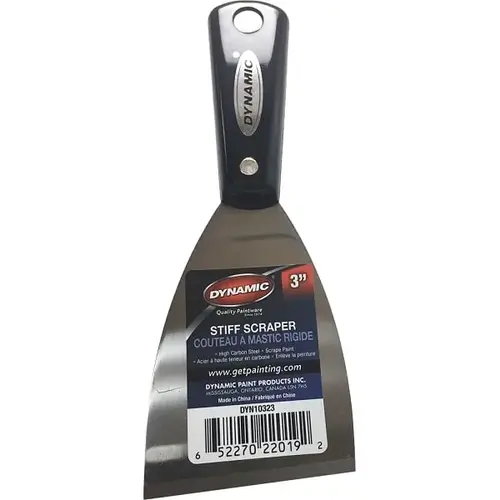 Dyn10323 Nylon Handle 3" Stiff Scraper With Carbon Steel Blade Dyn10323 Nylon Handle 3" Stiff Scraper With Carbon Steel Blade
