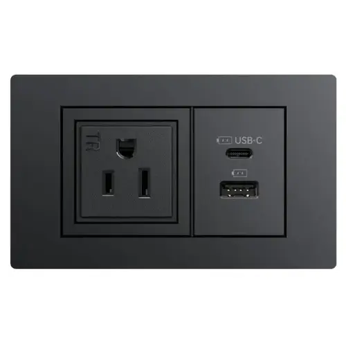 Powerhub Mini With Tamper Resistant Us Outlet Usb-A & Usb-C Black