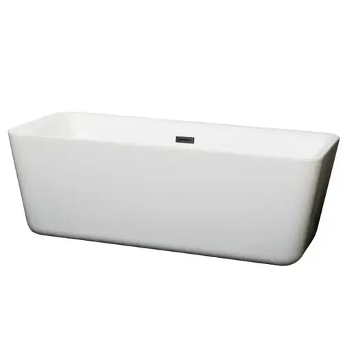 Emily 69" Bathtub Matte Black Drain