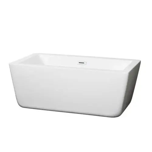 Laura 59" Bathtub Shiny White Drain And Overflow Trim
