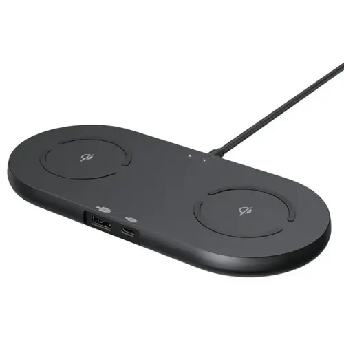 Chargeport Duo Desktop Dual Qi Wireless Charger, Black Chargeport Duo Desktop Dual Qi Wireless Charger, Black