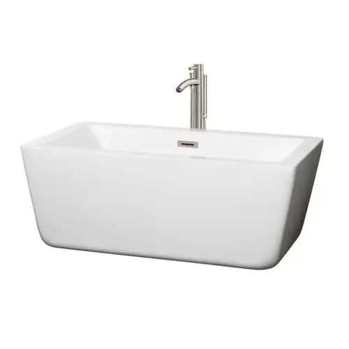 Laura 59" Bathtub Brushed Nickel Tub Filler And Trim Kit