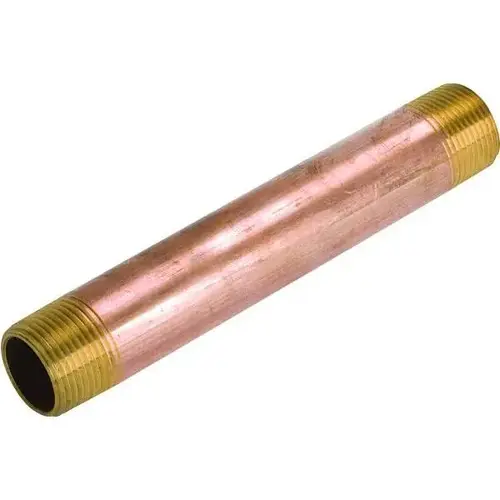 Brass Nipple, 1/2 X 4-1/2", 125 Psi, -20 To 400 degree F, Threaded Both Ends Brass Nipple, 1/2 X 4-1/2", 125 Psi, -20 To 400 degree F, Threaded Both Ends