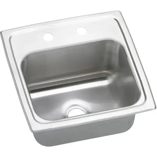 Single Bowl Stainless Steel Top Mount Bar Sink 15 X 15 X 6" 20 Ga 3 Hole Single Bowl Stainless Steel Top Mount Bar Sink 15 X 15 X 6" 20 Ga 3 Hole