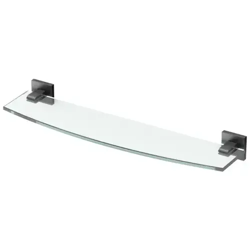 Elevate Glass Shelf In Matte Black Elevate Glass Shelf In Matte Black