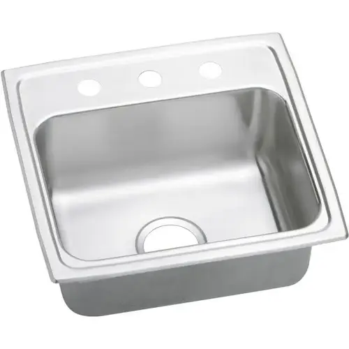 Single Bowl Stainless Steel Top Mount Sink 19-1/2 X 19 X 7-1/2" 3 Hole Single Bowl Stainless Steel Top Mount Sink 19-1/2 X 19 X 7-1/2" 3 Hole