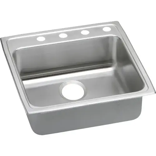 Single Bowl Stainless Steel Top Mount Sink Ada 22 X 22 X 5-1/2" 3 Hole Single Bowl Stainless Steel Top Mount Sink Ada 22 X 22 X 5-1/2" 3 Hole