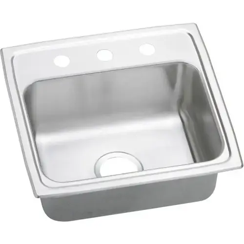 Single Bowl Stainless Steel Top Mount Sink 19 X 18 X 7" 2 Hole Single Bowl Stainless Steel Top Mount Sink 19 X 18 X 7" 2 Hole
