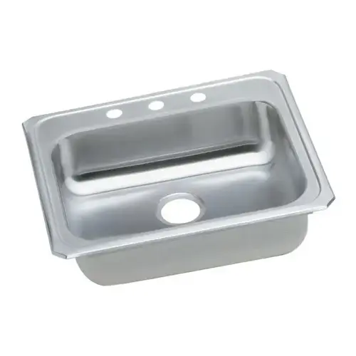 Single Bowl Stainless Steel Top Mount Sink 25 X 21-1/4 X 5-3/8" 4 Hole Single Bowl Stainless Steel Top Mount Sink 25 X 21-1/4 X 5-3/8" 4 Hole