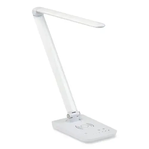 Vamp Led Wireless Charging Lamp, Multi-Pivot Neck, 16.75" High, White Vamp Led Wireless Charging Lamp, Multi-Pivot Neck, 16.75" High, White