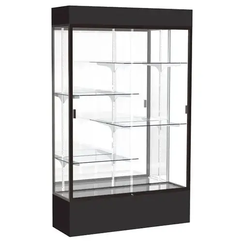 Waddell Spirit Black Display Case Mirror Back W/ Dark Bronze Waddell Spirit Black Display Case Mirror Back W/ Dark Bronze