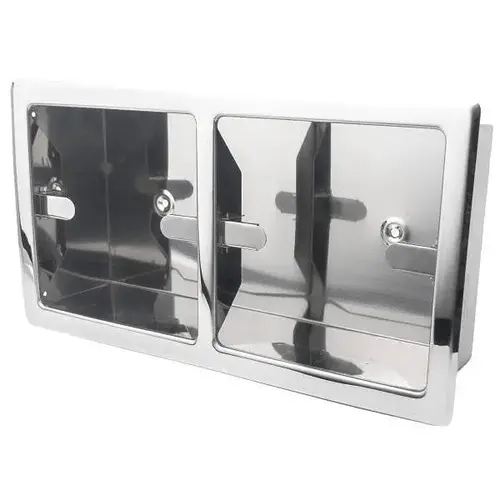 Double Recessed Toilet Tissue Holder Horizontal Bright Polished Double Recessed Toilet Tissue Holder Horizontal Bright Polished