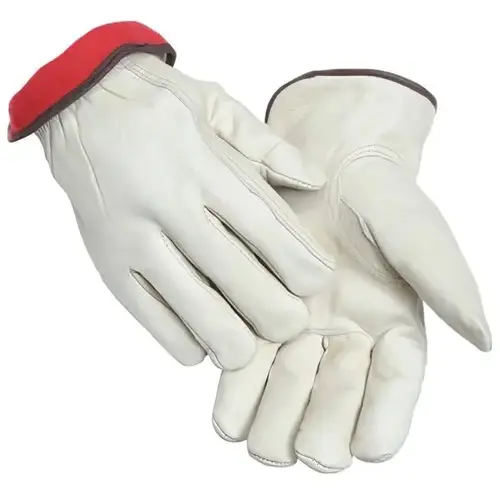 X-Large Leather Fleece Lined Cold Weather Glove With Safety Cuff, 1 Pair