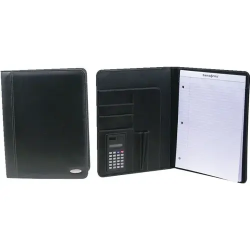 Vinyl Bi-Fold Writing Pad, Black