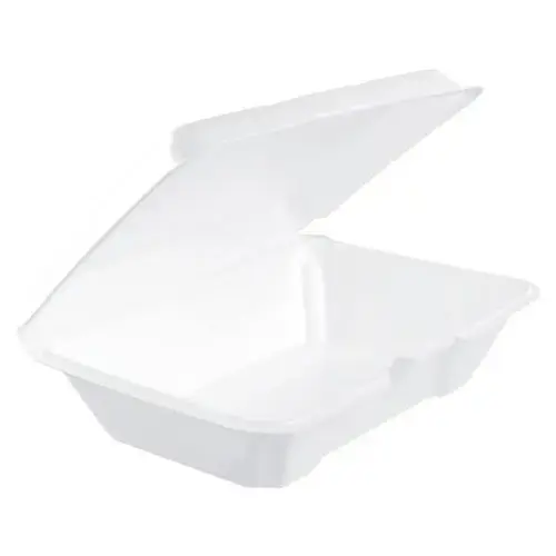 Dart Take-Out Container Hinged 9.25X6.42X2.9 IN XPS Foam White Insulated - pack of 200 Dart Take-Out Container Hinged 9.25X6.42X2.9 IN XPS Foam White Insulated - pack of 200