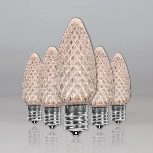 C9 Opticore LED Faceted Bulbs, E17, Dimmable, Warm White