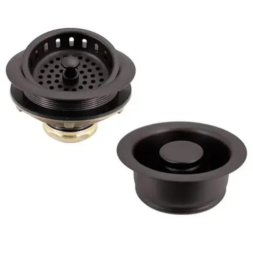 3-1/2" Post Style Kitchn Basket Strainr-Disposal Flange/Stopper Bronze 3-1/2" Post Style Kitchn Basket Strainr-Disposal Flange/Stopper Bronze