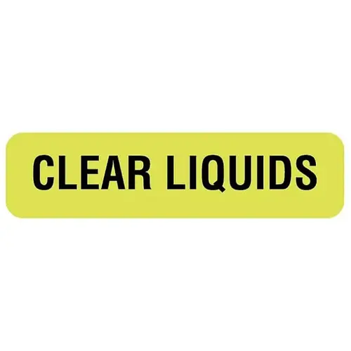 Clear Liquids Nutrition Communication Labels 1-1/4"X5/16" Clear Liquids Nutrition Communication Labels 1-1/4"X5/16"