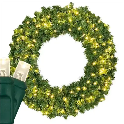 Wintergreen Lighting 36" Sequoia Fir Prelit LED Wreath, 150 Warm White