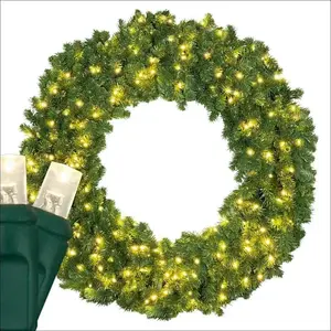 Red Sleigh 21131 Wintergreen Lighting 48" Sequoia Fir Prelit LED Wreath, 200 Warm White