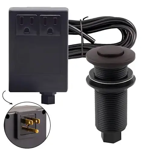 Garbage Disposal Air Switch And Dual Outlet Control Box In Bronze Garbage Disposal Air Switch And Dual Outlet Control Box In Bronze