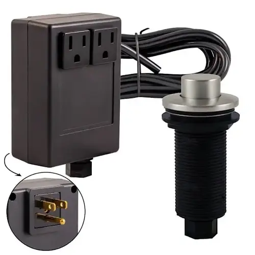 Raised Button Garbage Disposal Air Switch/Dual Outlet Control Box Ss Raised Button Garbage Disposal Air Switch/Dual Outlet Control Box Ss