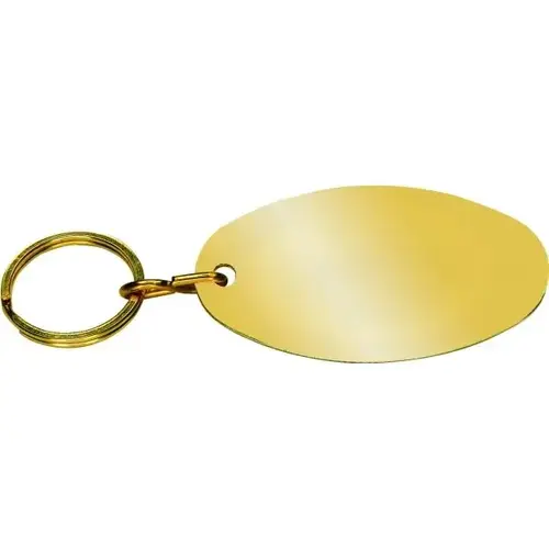 Customizable Aluminum Key Tag, Gold, Oval Customizable Aluminum Key Tag, Gold, Oval
