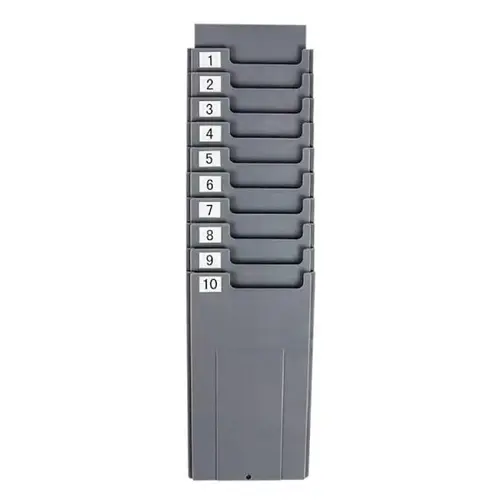 Universal Timecard Rack, 10 Slot Plastic, Wall Mount
