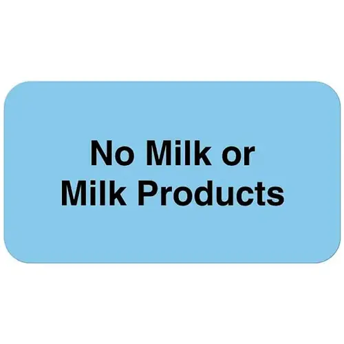 No Milk Or Milk Products Nutrition Communication Labels 1-5/8"X7/8"