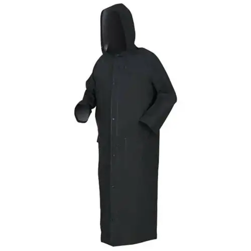 Raincoat 60" Black Pvc/Poly