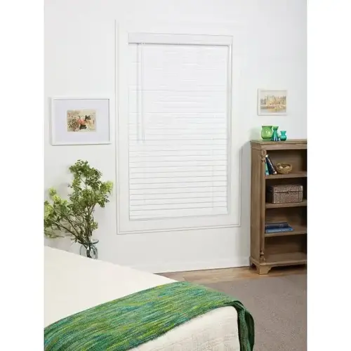 70 X 72" White 2" Cordless Faux Wood Horizontal Blind 70 X 72" White 2" Cordless Faux Wood Horizontal Blind