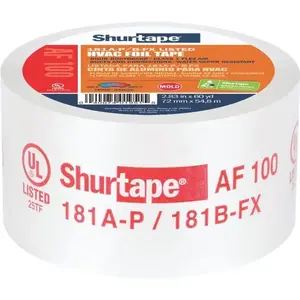 Shurtape AF 100 Af 100 Printed Aluminum Foil Tape - Ul 181a-P/B-Fx Listed - 72mm X 55m