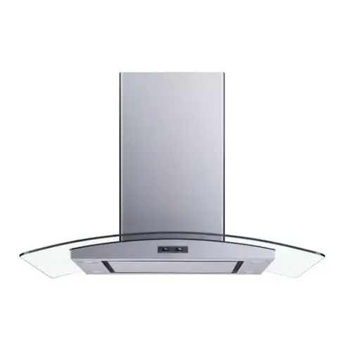 36" Convertible Stainless Steel Glass Island Range Hood, Steel Panel 36" Convertible Stainless Steel Glass Island Range Hood, Steel Panel