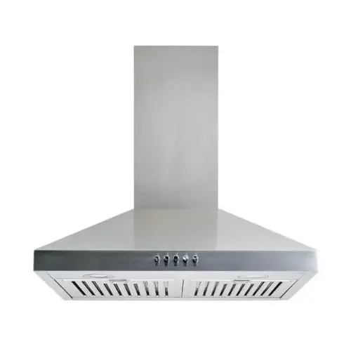 30" Convertible Stainless Steel Wall Mount Range Hood, Baffle Filters, Push Button 30" Convertible Stainless Steel Wall Mount Range Hood, Baffle Filters, Push Button