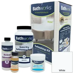 Bathworks BWQD-001 Premium 22 Oz Quick Dry Refinish Kit With Slip Protection, White