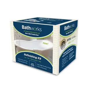 Bathworks BWQD-002 Premium 22 Oz Quick Dry Refinish Kit With Slip Protection, Biscuit