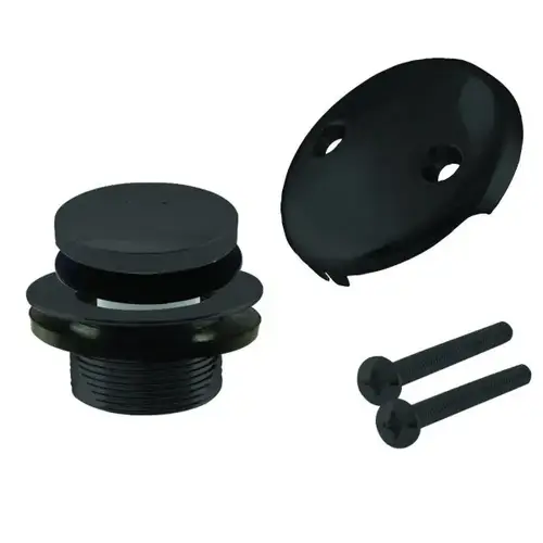 Tip-Toe Drain Kit Two-Hole Faceplate, Matte Black Tip-Toe Drain Kit Two-Hole Faceplate, Matte Black