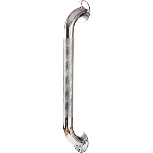 Textured Steel Grab Bar For Bath And Shower Safety, 18 Inch, Silver