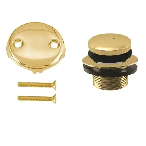 Tip-Toe Drain Kit Two-Hole Faceplate, Polished Brass Tip-Toe Drain Kit Two-Hole Faceplate, Polished Brass