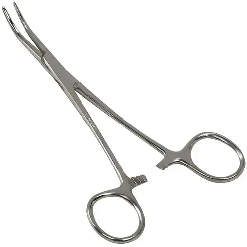Precision Kelly Forceps, Locking Tweezer/clamp, Curved, 5-1/2"