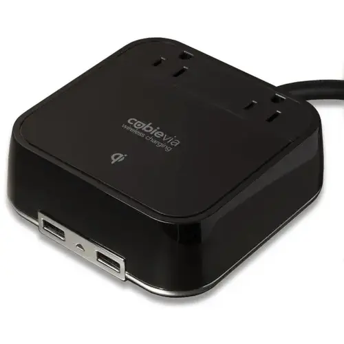 Cubievia Wireless Charging Pad 2 Power Outlets With 2 Usb Ports