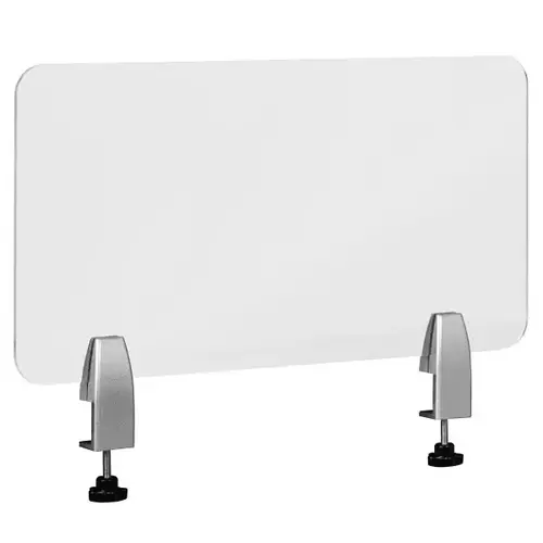Clear Acrylic Desk Partition, 12"h X 23"l Clear Acrylic Desk Partition, 12"h X 23"l
