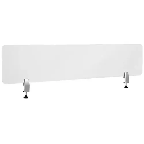 Clear Acrylic Desk Partition, 12"h X 55"l Clear Acrylic Desk Partition, 12"h X 55"l