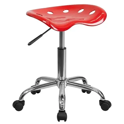 Vibrant Red Tractor Seat And Chrome Stool Vibrant Red Tractor Seat And Chrome Stool