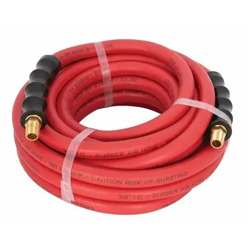 Weather-Resistant 3/8" ID X 50 ft Rubber Air Hose, 1/4" Npt Weather-Resistant 3/8" ID X 50 ft Rubber Air Hose, 1/4" Npt