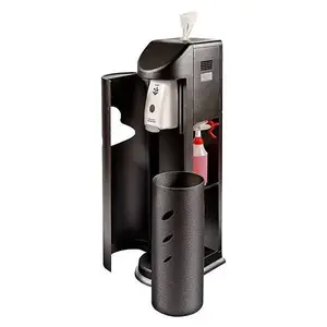 Zogics TCS-B-30063 Cleaning Station Wipes Dispenser/Hand Sanitizing Plastic Black