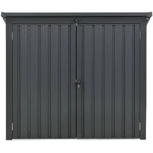 Galvanized Steel Trash And Recyclables Storage Shed, 3.3 ft X 5.2 ft X 4.4 ft Galvanized Steel Trash And Recyclables Storage Shed, 3.3 ft X 5.2 ft X 4.4 ft