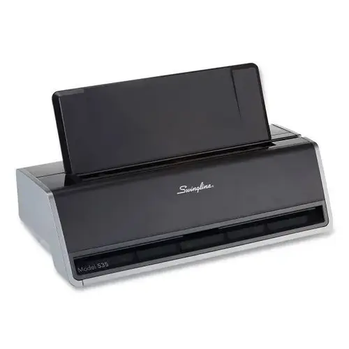 28-Sheet Commercial Electric Three-Hole Punch, 9/32" Holes, Black/Silver 28-Sheet Commercial Electric Three-Hole Punch, 9/32" Holes, Black/Silver